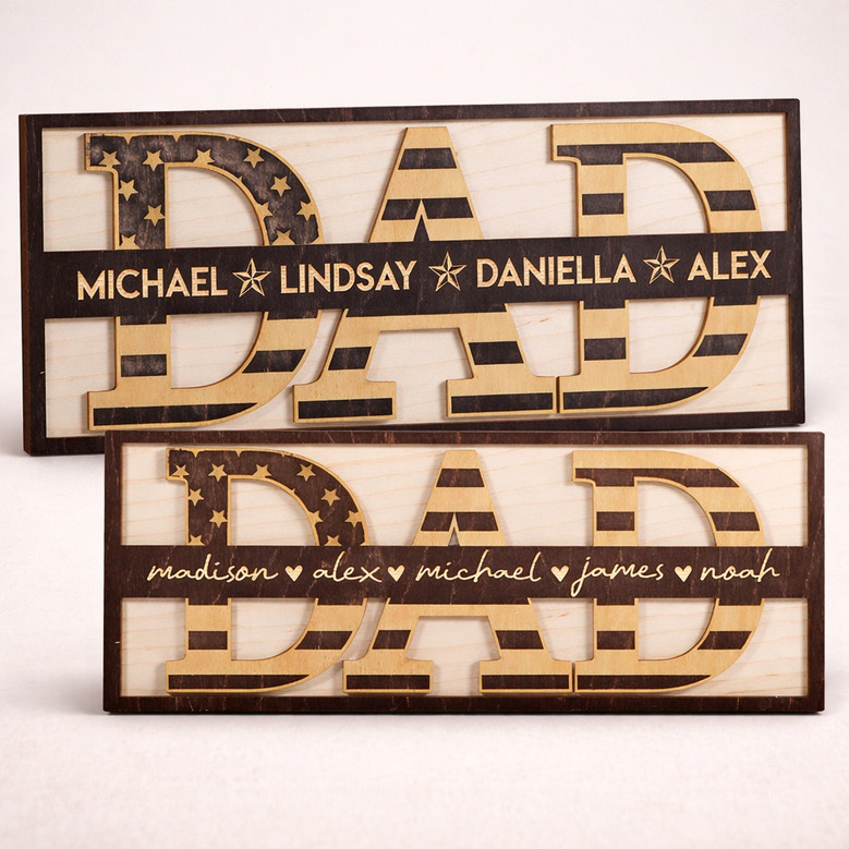 To Dad with Love - Custom Personalized Wood Sign from the Kids To Dad with Love - Custom Personalized Wood Sign from the Kids