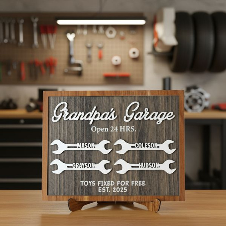 Where Memories Are Built - Grandpa's Garage Custom Wood Sign Where Memories Are Built - Grandpa's Garage Custom Wood Sign