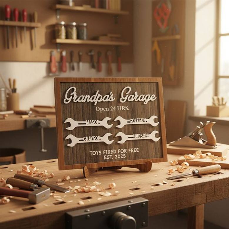 Where Memories Are Built - Grandpa's Garage Custom Wood Sign Where Memories Are Built - Grandpa's Garage Custom Wood Sign