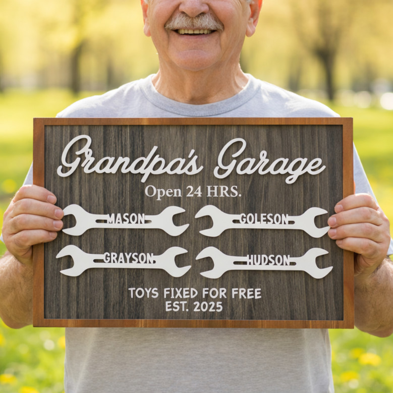 Where Memories Are Built - Grandpa's Garage Custom Wood Sign Where Memories Are Built - Grandpa's Garage Custom Wood Sign