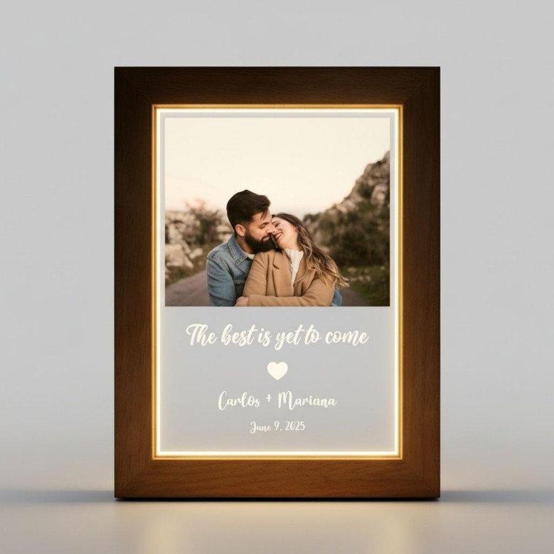 Cherish Every Moment Custom Photo Frame Lamp for Couples Cherish Every Moment Custom Photo Frame Lamp for Couples