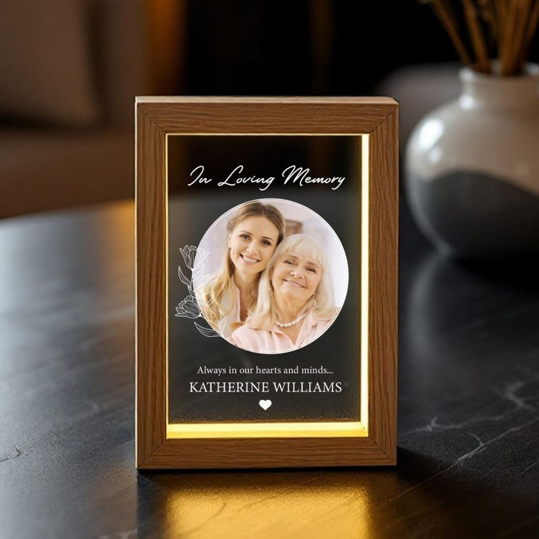 Glowing Tribute Personalized Sympathy Photo Frame Lamp Glowing Tribute Personalized Sympathy Photo Frame Lamp