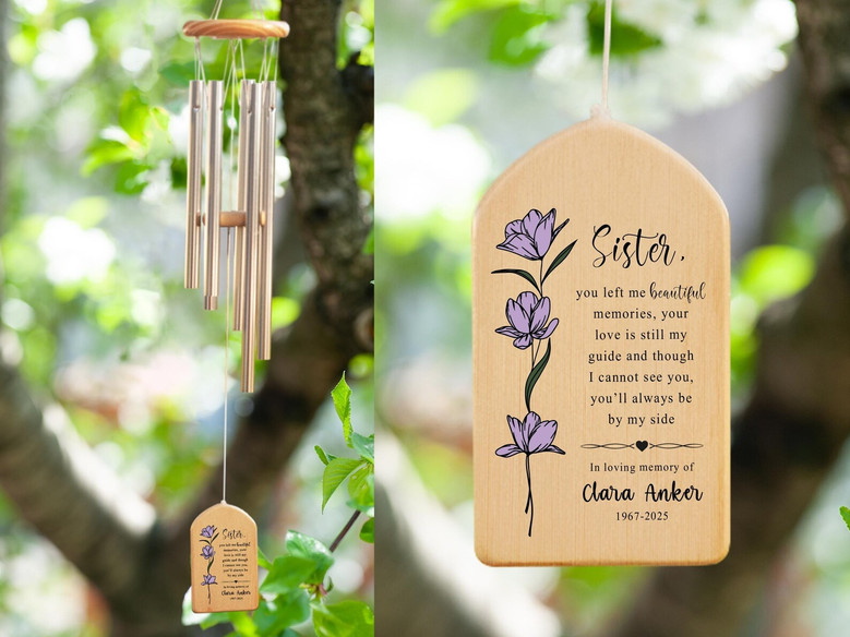 Honoring a Sisters Memory Bespoke Wind Chime Keepsake Honoring a Sisters Memory Bespoke Wind Chime Keepsake
