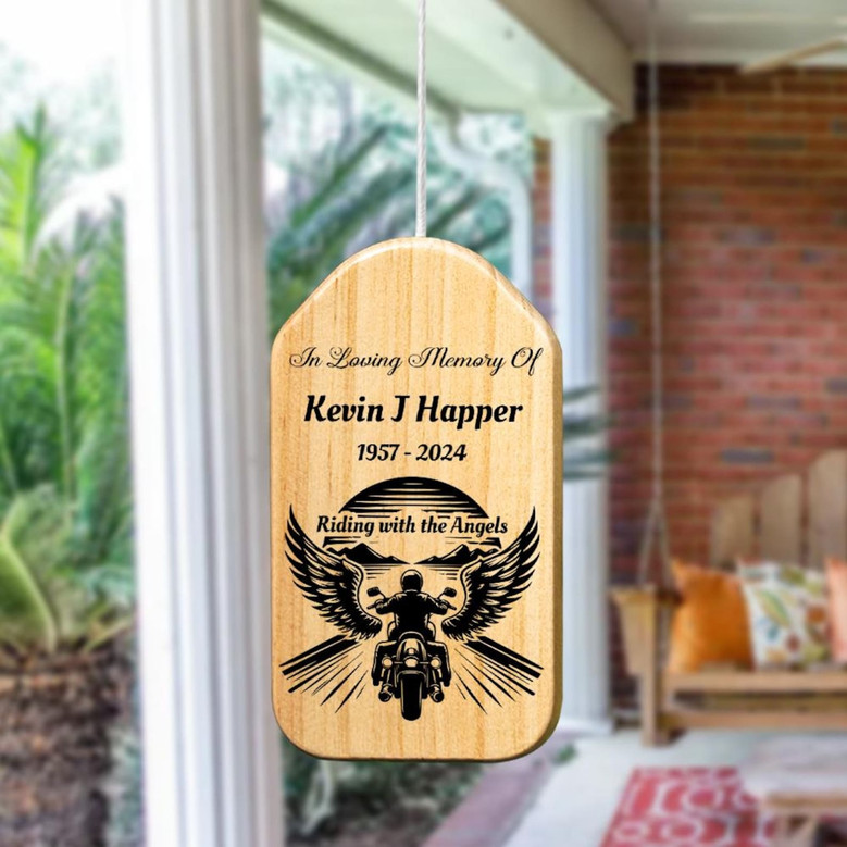 Ride in Paradise Personalized Motorcycle Memorial Wind Chime