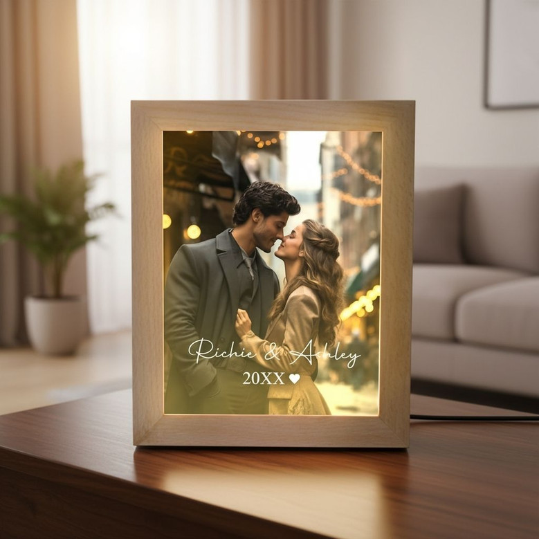 Wood Anniversary Photo Frame Lamp A Radiant Couples Keepsake Wood Anniversary Photo Frame Lamp A Radiant Couples Keepsake