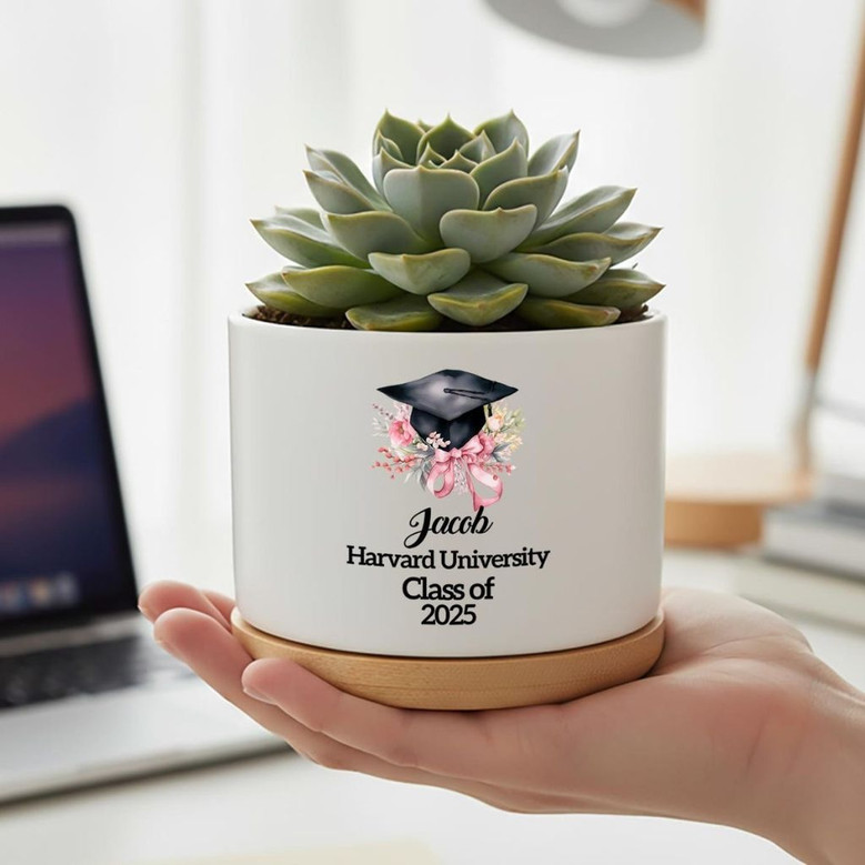 2026 University Grad Tribute Custom Ceramic Plant Pot