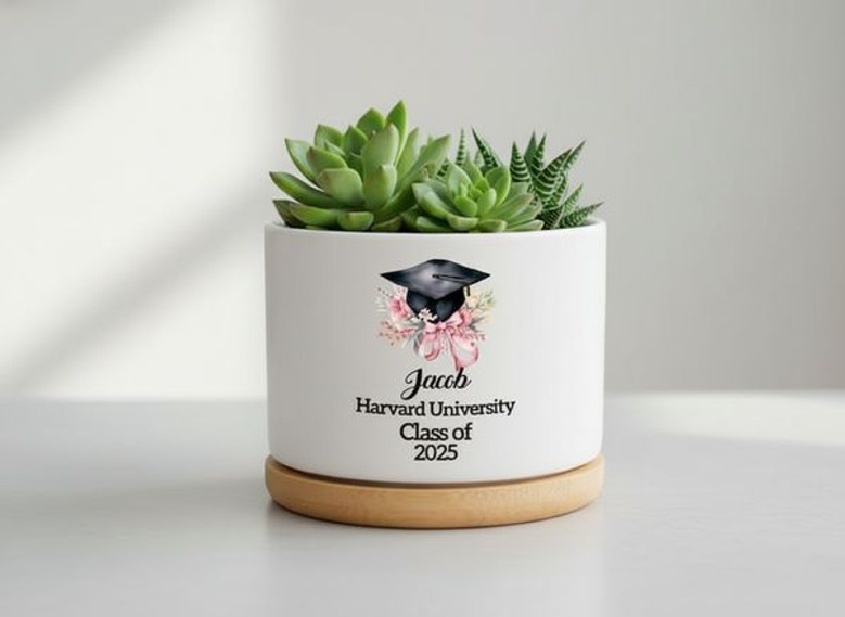 2026 University Grad Tribute Custom Ceramic Plant Pot
