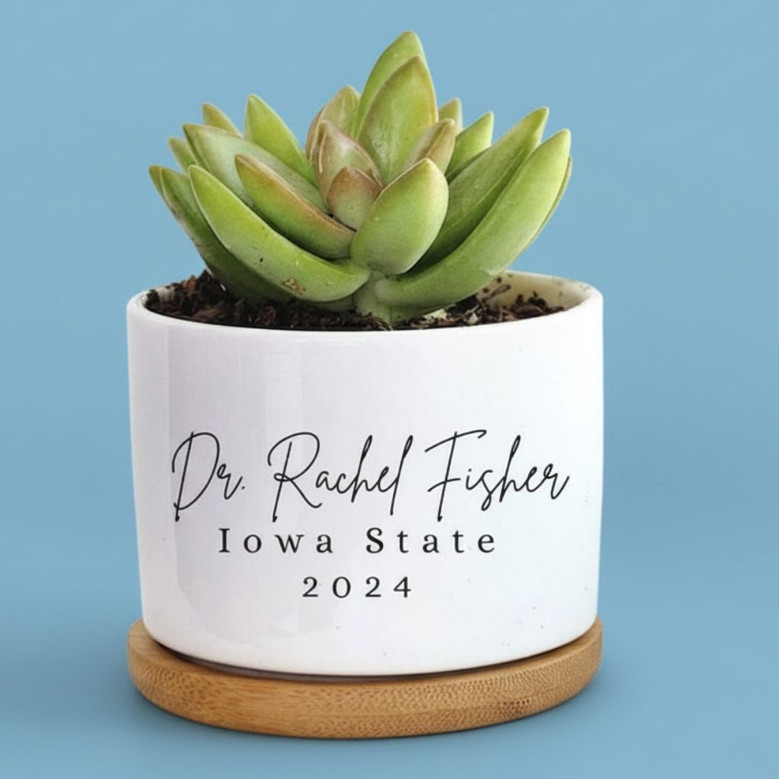 Custom Ceramic Plant Pot for the New PhD Graduate in Your Life