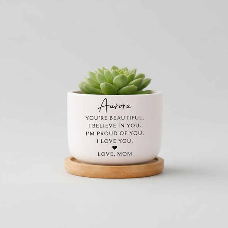 Daughters Growth Personalized Graduate Ceramic Plant Pot