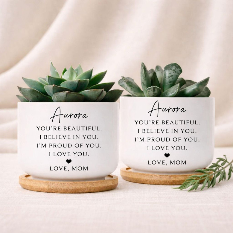 Daughters Growth Personalized Graduate Ceramic Plant Pot