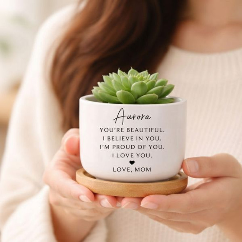 Daughters Growth Personalized Graduate Ceramic Plant Pot