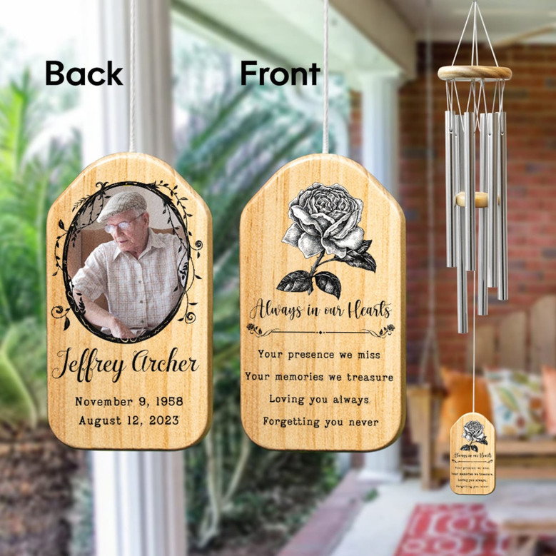 Eternal Melodies Custom Photo Memorial Wind Chime Keepsake Eternal Melodies Custom Photo Memorial Wind Chime Keepsake