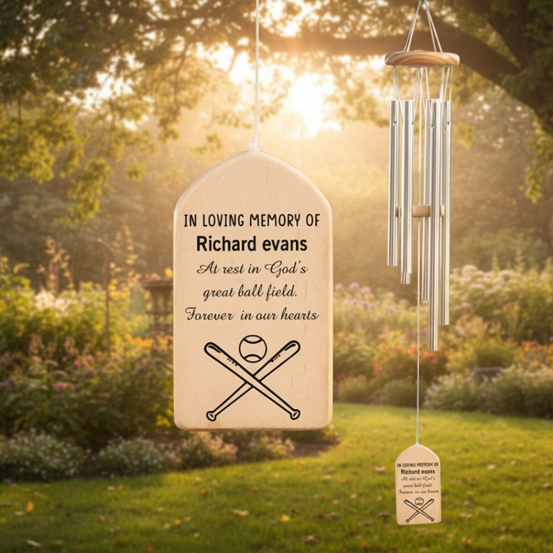 Field of Dreams Baseball Memorial Wind Chime for Child Loss