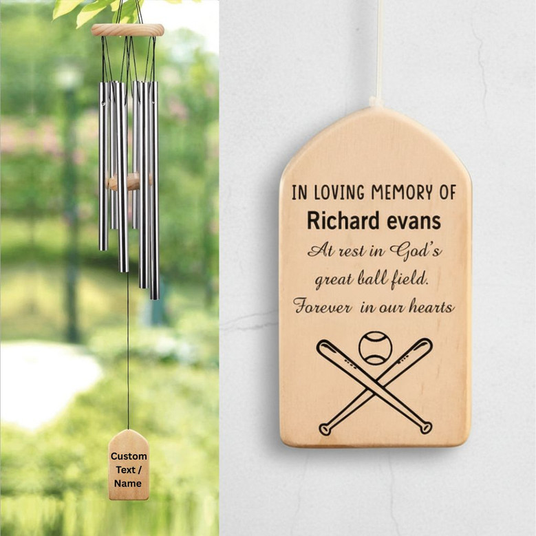 Field of Dreams Baseball Memorial Wind Chime for Child Loss