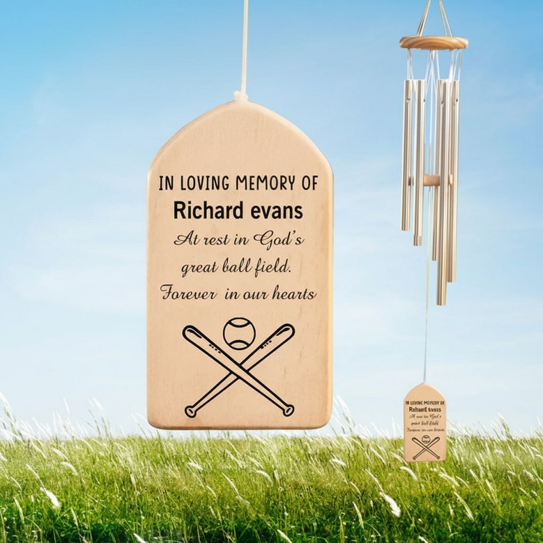 Field of Dreams Baseball Memorial Wind Chime for Child Loss