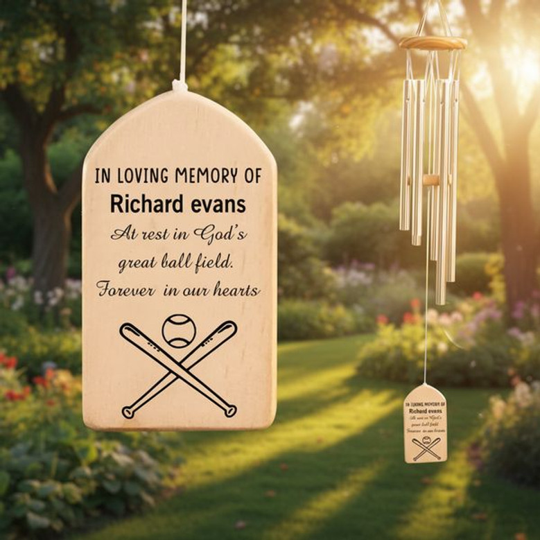 Field of Dreams Baseball Memorial Wind Chime for Child Loss