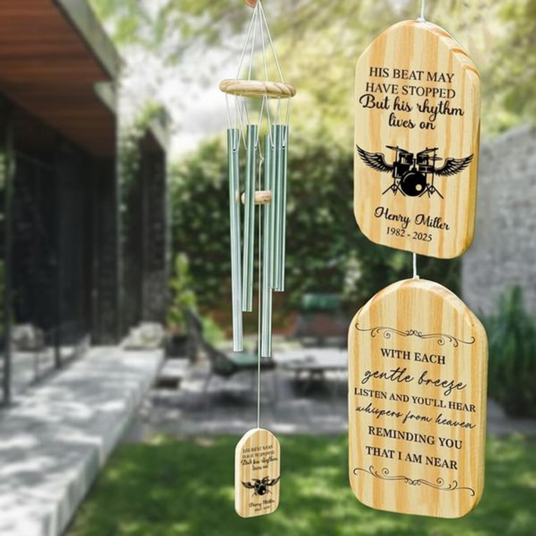 Forever in Rhythm Custom Drummer Memorial Wind Chime