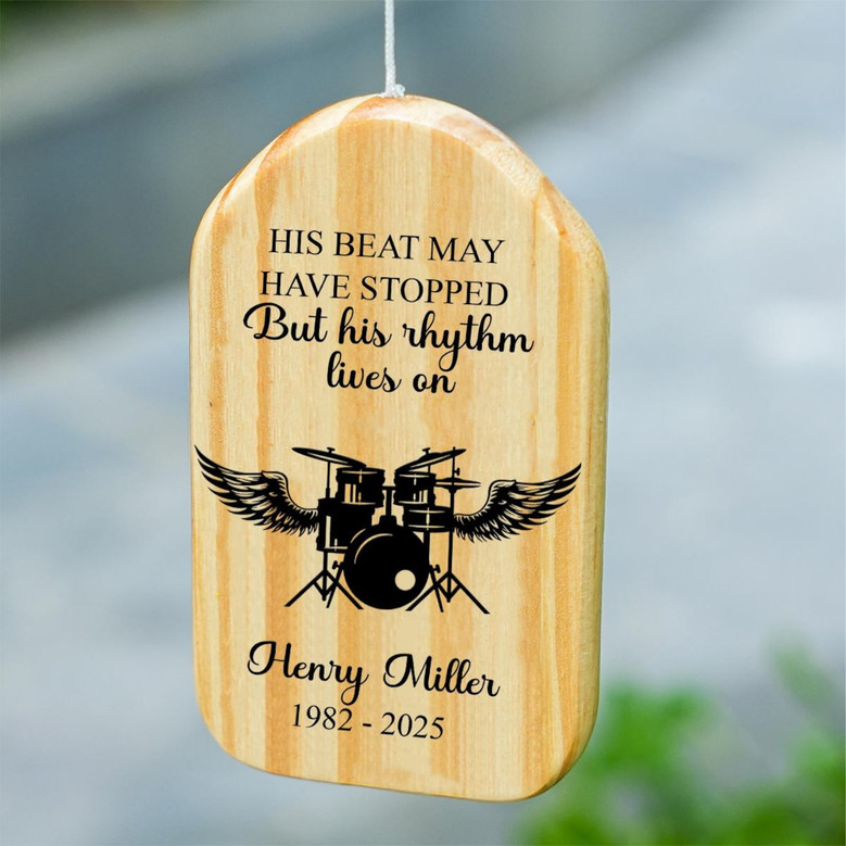 Forever in Rhythm Custom Drummer Memorial Wind Chime