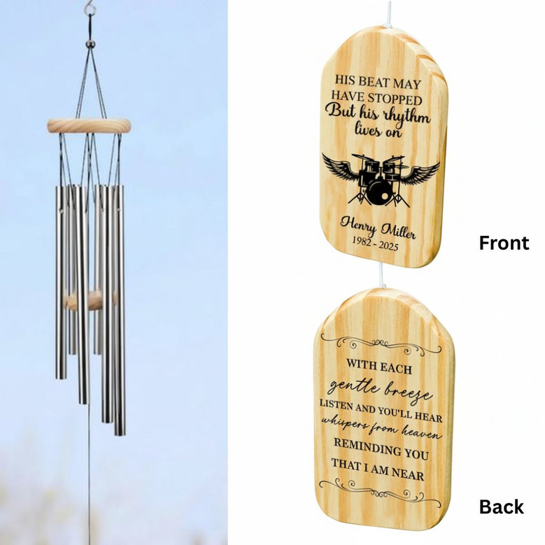 Forever in Rhythm Custom Drummer Memorial Wind Chime