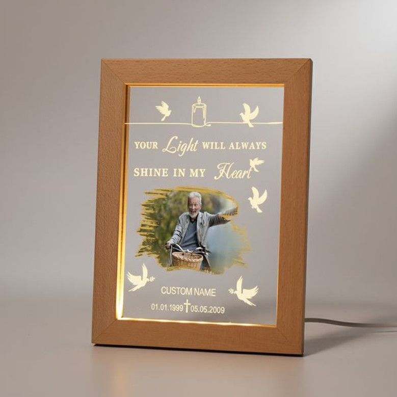 Forever Shine Photo Frame Lamp Heartfelt Memorial Tribute Forever Shine Photo Frame Lamp Heartfelt Memorial Tribute