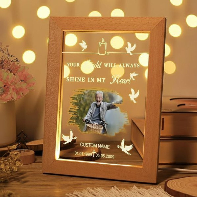 Forever Shine Photo Frame Lamp Heartfelt Memorial Tribute Forever Shine Photo Frame Lamp Heartfelt Memorial Tribute