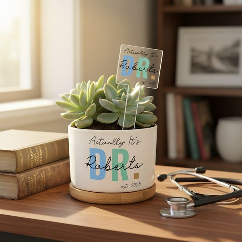 Future Doctor Ceramic Plant Pot A Gift for the New PhD Graduate