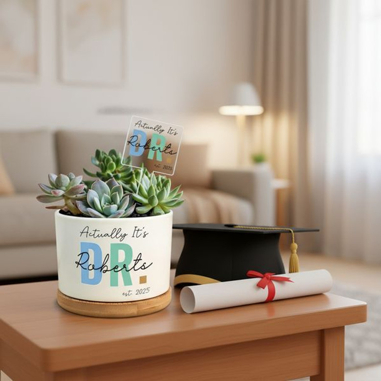 Future Doctor Ceramic Plant Pot A Gift for the New PhD Graduate