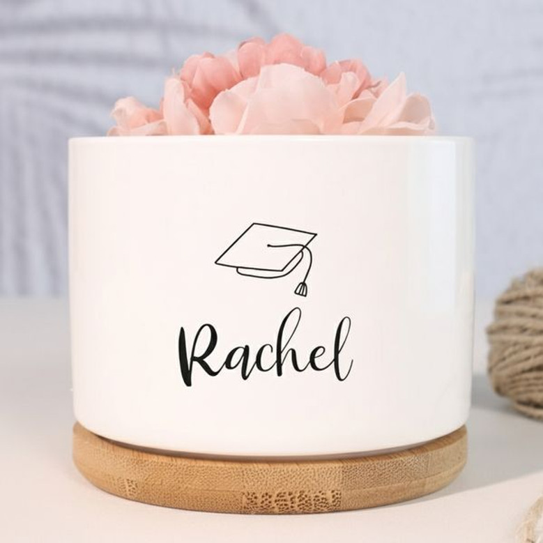 Grow Toward Your Dreams Custom Graduation Ceramic Plant Pot