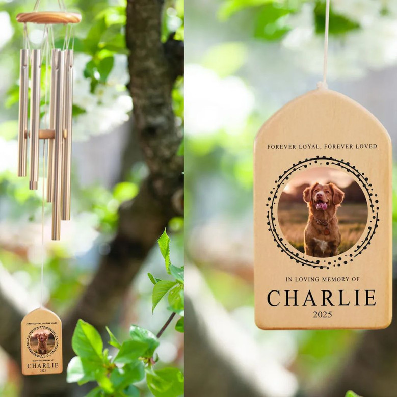 Loyal Paws Remembered Custom Photo Dog Memorial Wind Chime Loyal Paws Remembered Custom Photo Dog Memorial Wind Chime