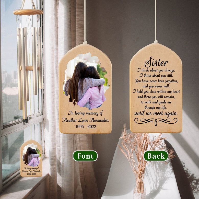 Personalized Wind Chime to Honor a Beloved Sister Personalized Wind Chime to Honor a Beloved Sister