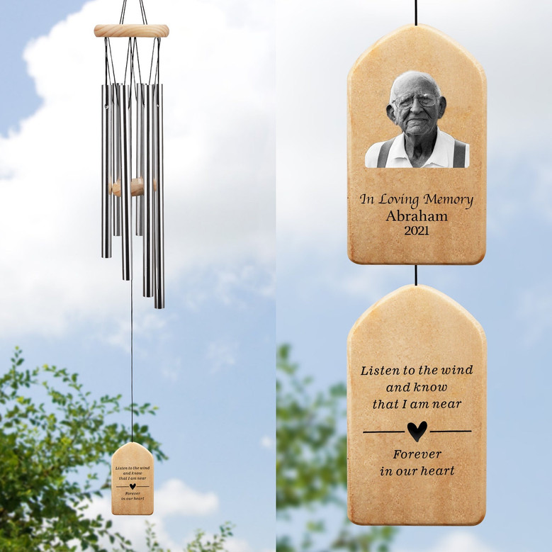 Portrait Memorial Wind Chime to Keep the Memory of Parents Near Portrait Memorial Wind Chime to Keep the Memory of Parents Near