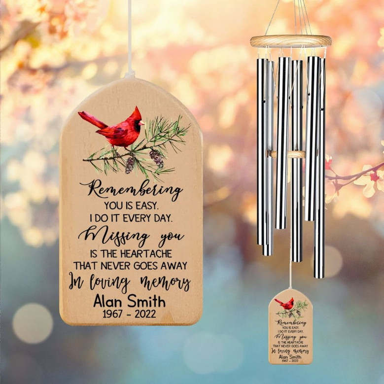 Red Bird Remembrance Custom Cardinal Wind Chime Red Bird Remembrance Custom Cardinal Wind Chime