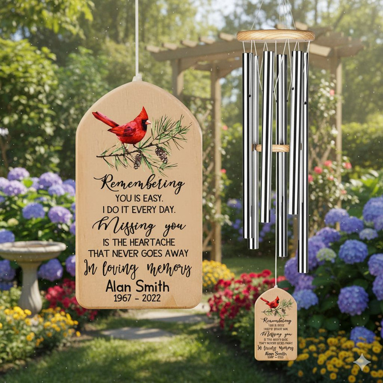 Red Bird Remembrance Custom Cardinal Wind Chime Red Bird Remembrance Custom Cardinal Wind Chime