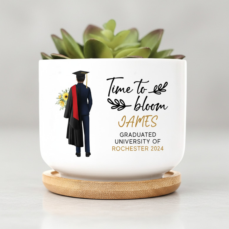 Rooting for the 2026 Graduate Personalized Ceramic Plant Pot