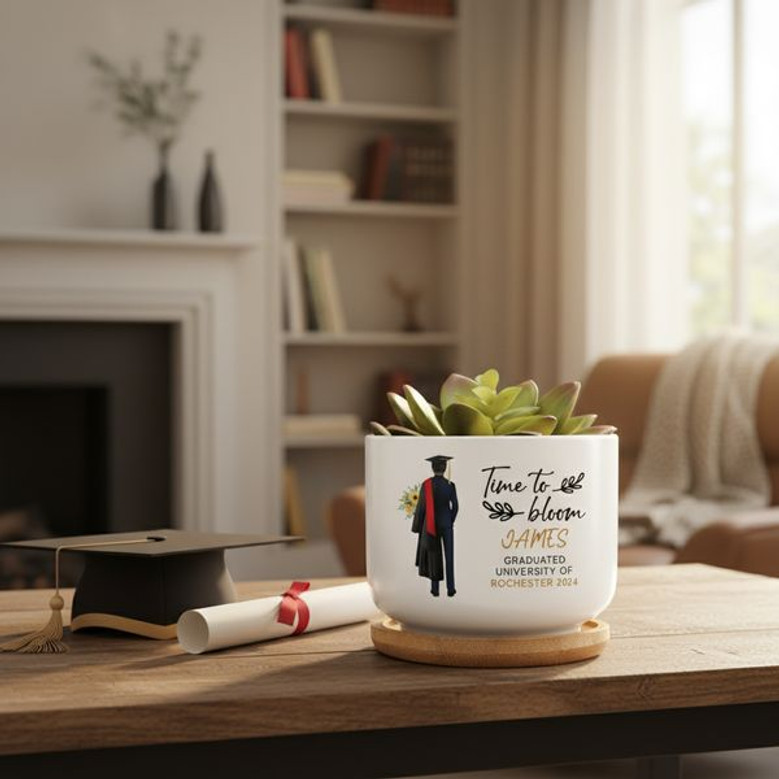 Rooting for the 2026 Graduate Personalized Ceramic Plant Pot