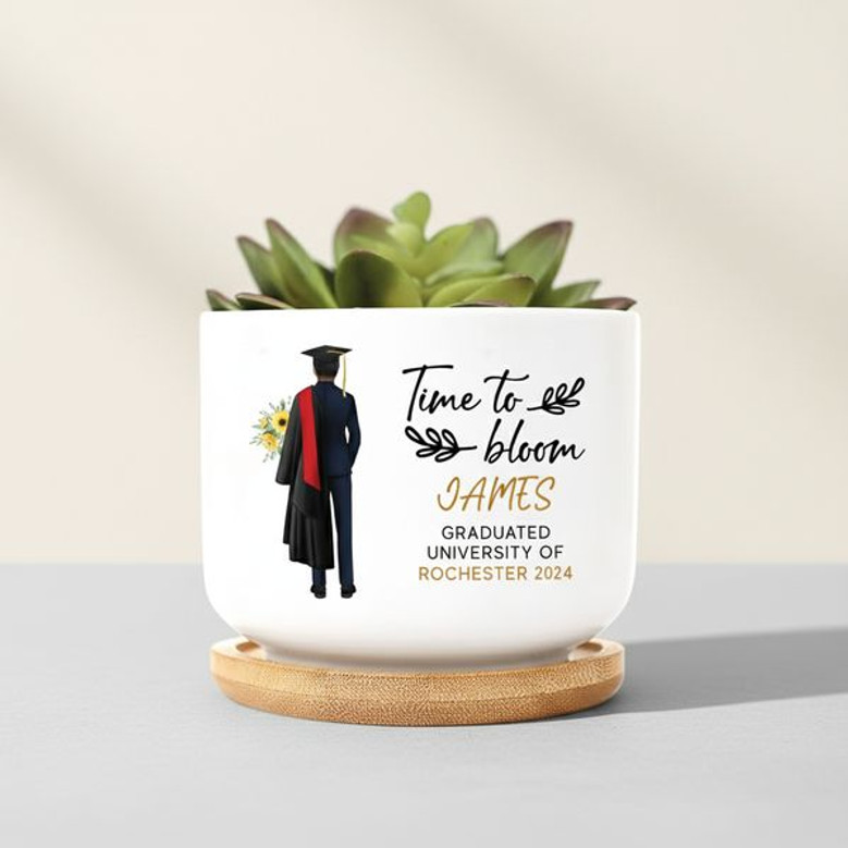 Rooting for the 2026 Graduate Personalized Ceramic Plant Pot
