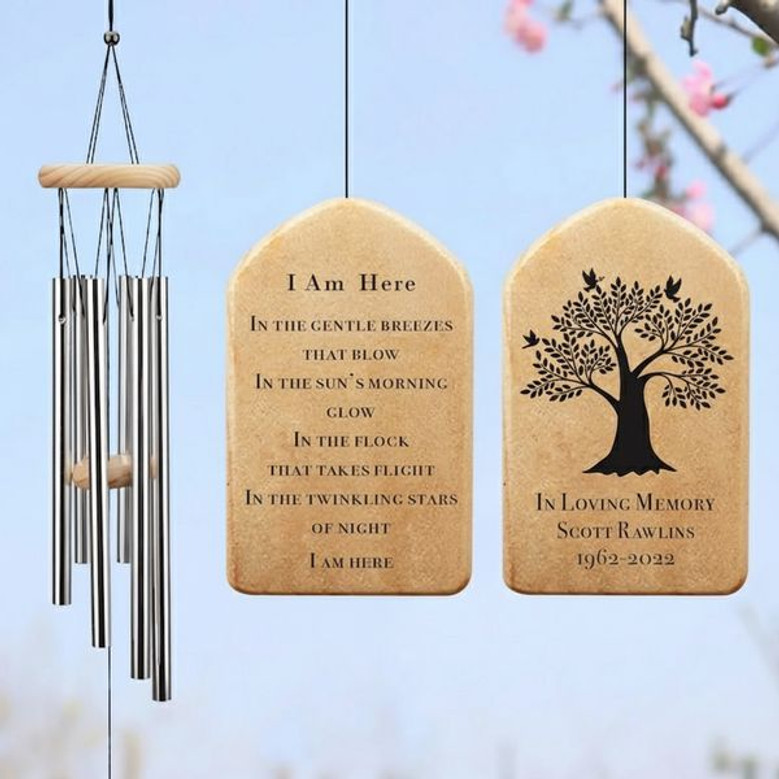 Serene Remembrance Personalized Sympathy Wind Chime for Loss Serene Remembrance Personalized Sympathy Wind Chime for Loss