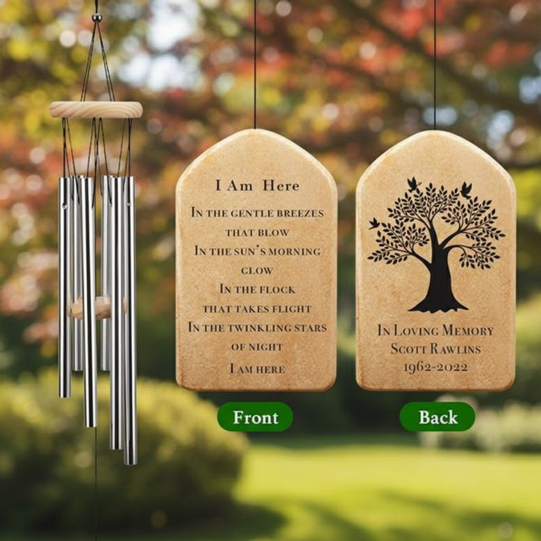 Serene Remembrance Personalized Sympathy Wind Chime for Loss Serene Remembrance Personalized Sympathy Wind Chime for Loss