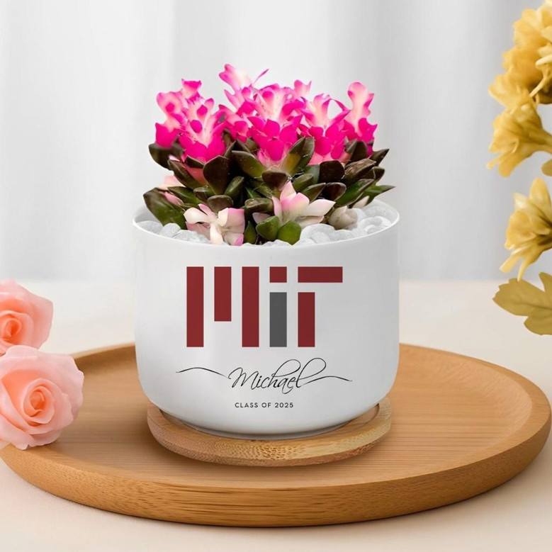 University Pride 2025 Custom Logo Ceramic Plant Pot for Her