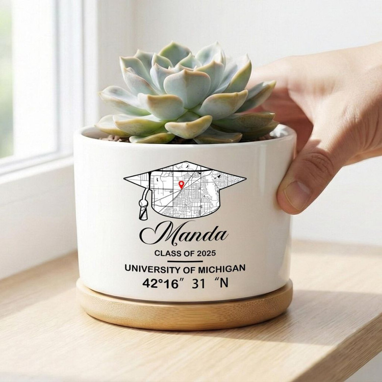 Where Memories Grew 2026 Campus Map Ceramic Plant Pot