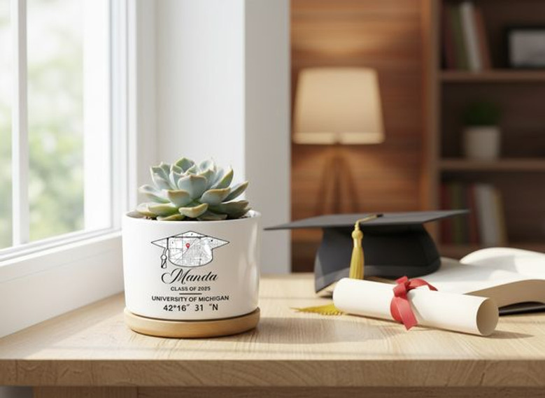 Where Memories Grew 2026 Campus Map Ceramic Plant Pot