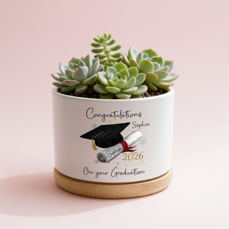 2026 Custom Congrats Senior Ceramic Plant Pot Graduation Gift