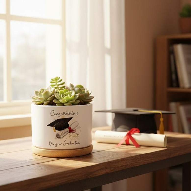 2026 Custom Congrats Senior Ceramic Plant Pot Graduation Gift