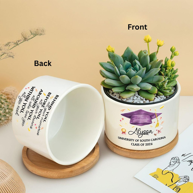 2026 Graduation Success Masters and College Ceramic Plant Pot