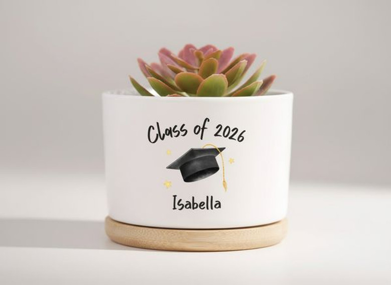 A 2026 Graduation Ceramic Plant Pot Tailored Just for Her