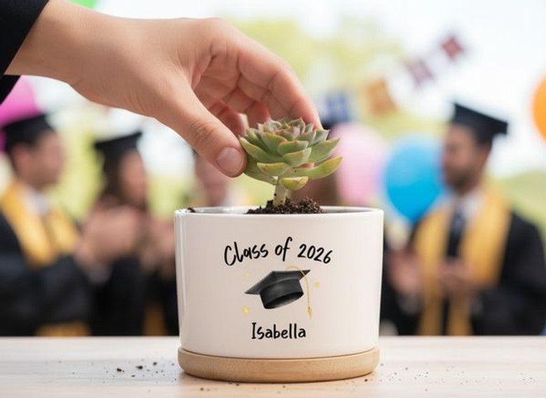 A 2026 Graduation Ceramic Plant Pot Tailored Just for Her