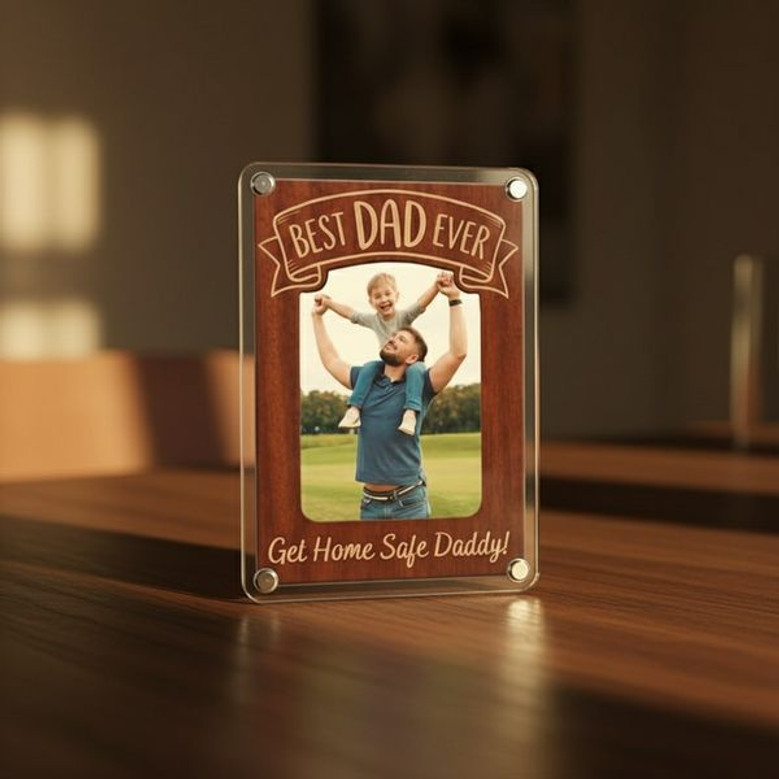 Best Grandpa Ever - Custom Photo Car Visor Clip for Father's Day