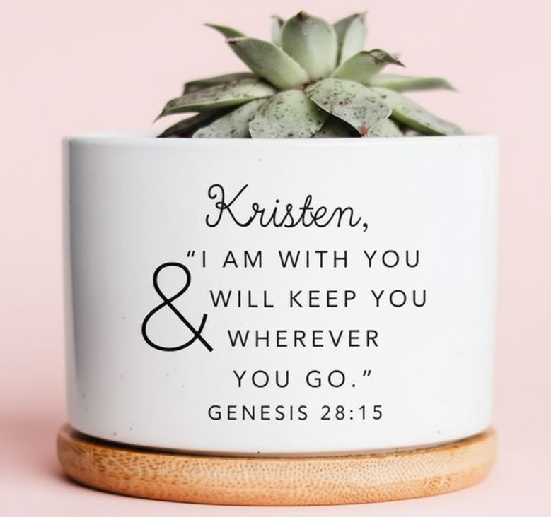 Blessed 2026 Graduation Genesis 28 15 Verse Ceramic Plant Pot