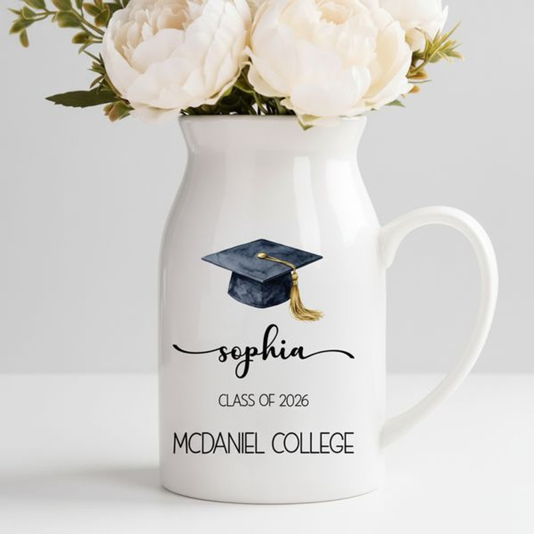 Celebrate Her 2025 Milestone Floral Ceramic Flower Vase Gift
