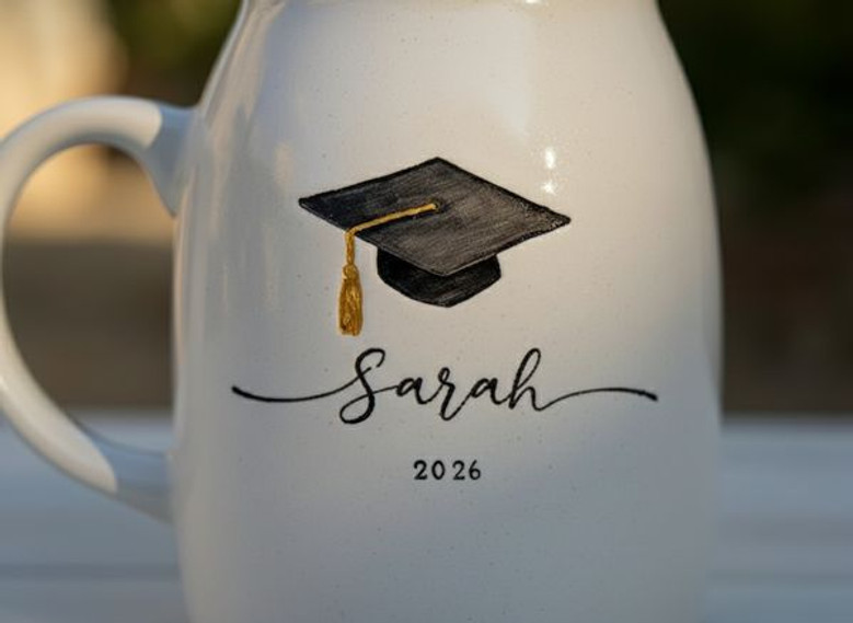 Celebrate Her 2026 Success Custom Name Ceramic Flower Vase Gift